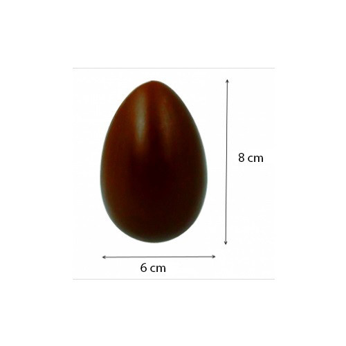 Chocolade Holvorm Pasen Half-Ei Glad (4x) 8x6x2,5cm.