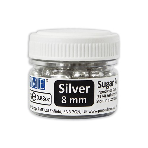 PME Suikerparels Zilver 8mm 25 gram