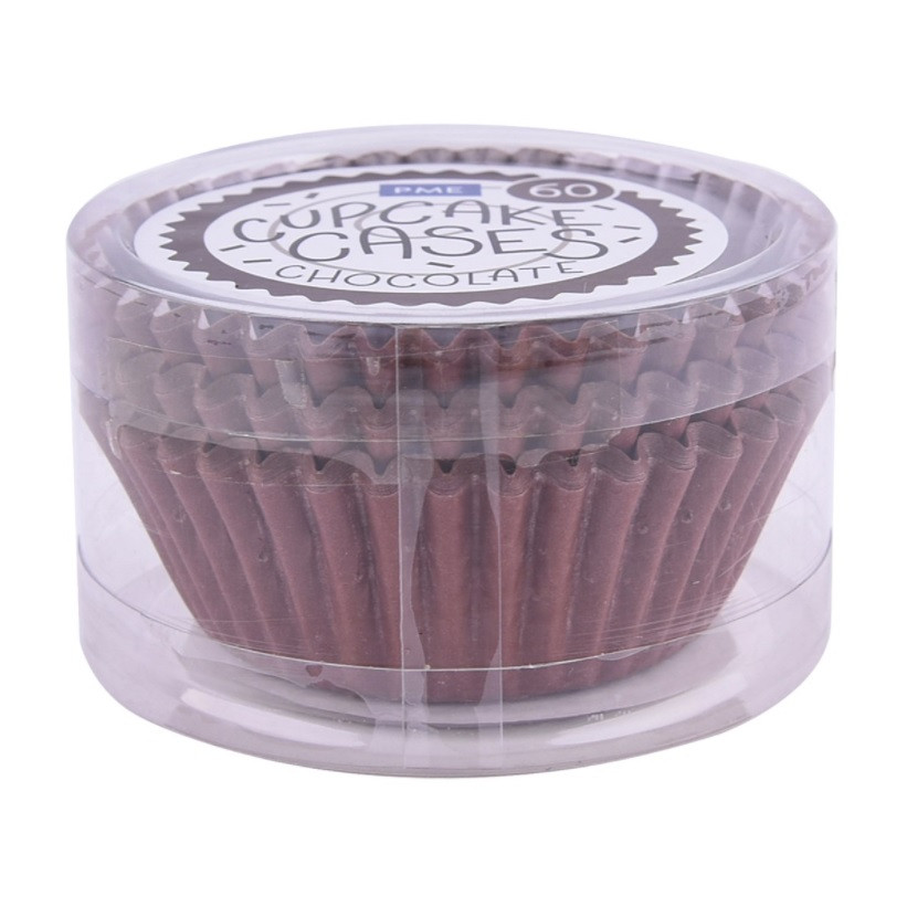 Caissette cupcake standard marron / pois blancs (x60) - PME
