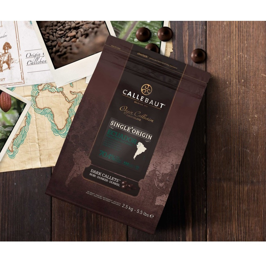 Callebaut Chocolade Callets Puur Ecuador (70%) 2,5kg