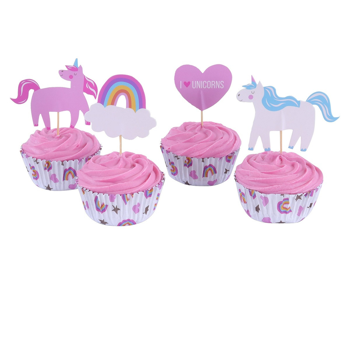 PME Cupcake Set I Love Unicorns 24st.